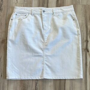 Classic White Denim Skirt